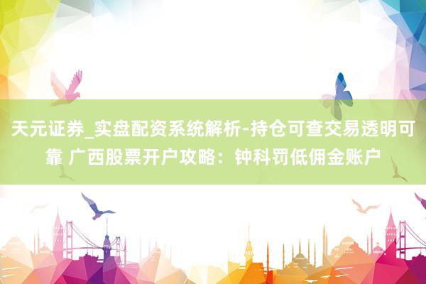 天元证券_实盘配资系统解析-持仓可查交易透明可靠 广西股票开户攻略：钟科罚低佣金账户