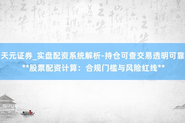 天元证券_实盘配资系统解析-持仓可查交易透明可靠 **股票配资计算：合规门槛与风险红线**